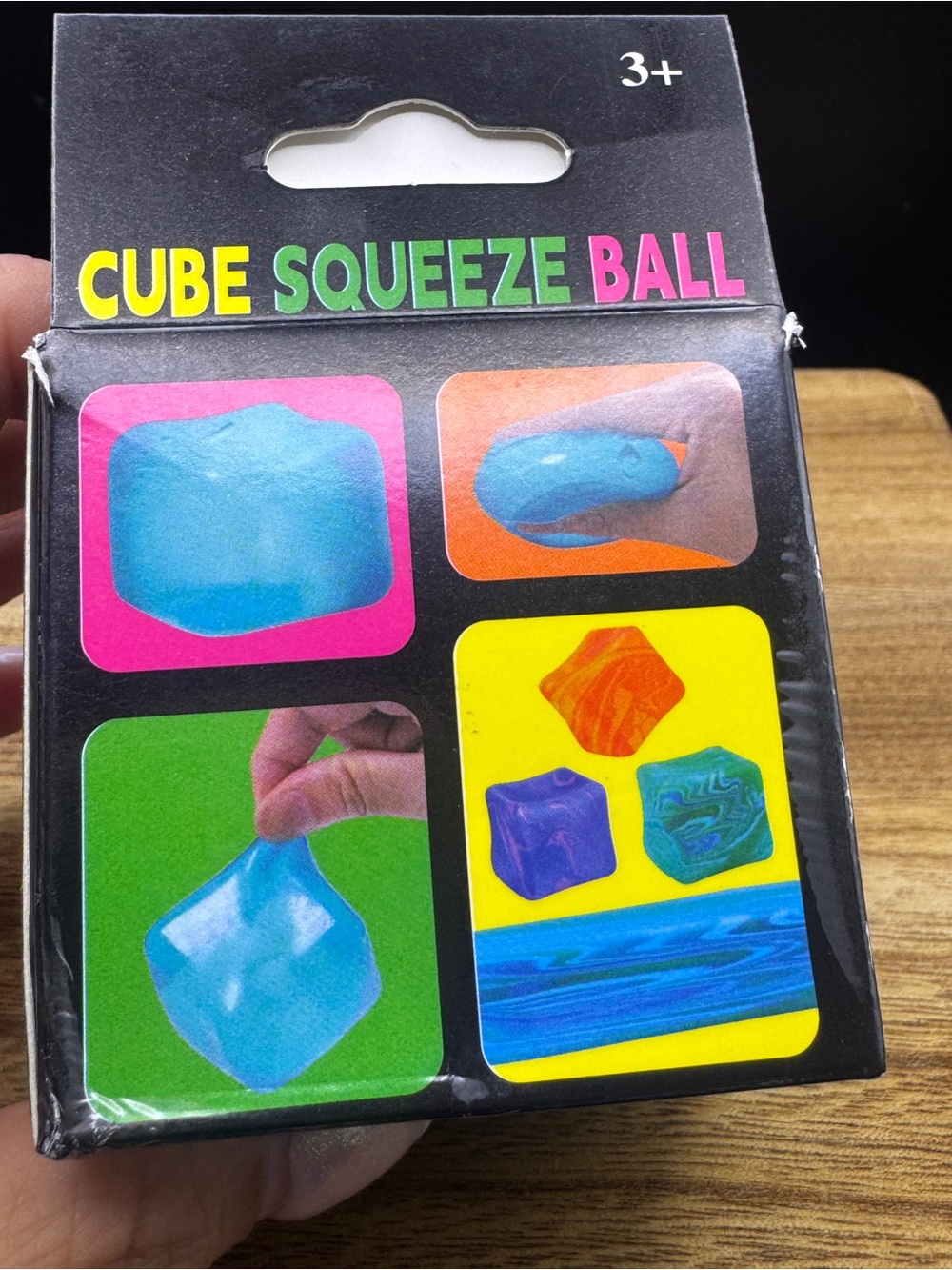 Cube Squeeze Ball - Pink - Super Solid Squish - Picture 2 of 2